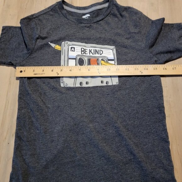 Old Navy Boys Size L (10-12) Gray Graphic Retro Be Kind Rewind Short Sleeve Tee - Picture 5 of 6